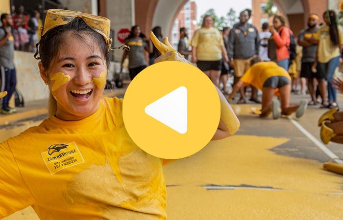 Student at the Eagle Walk event